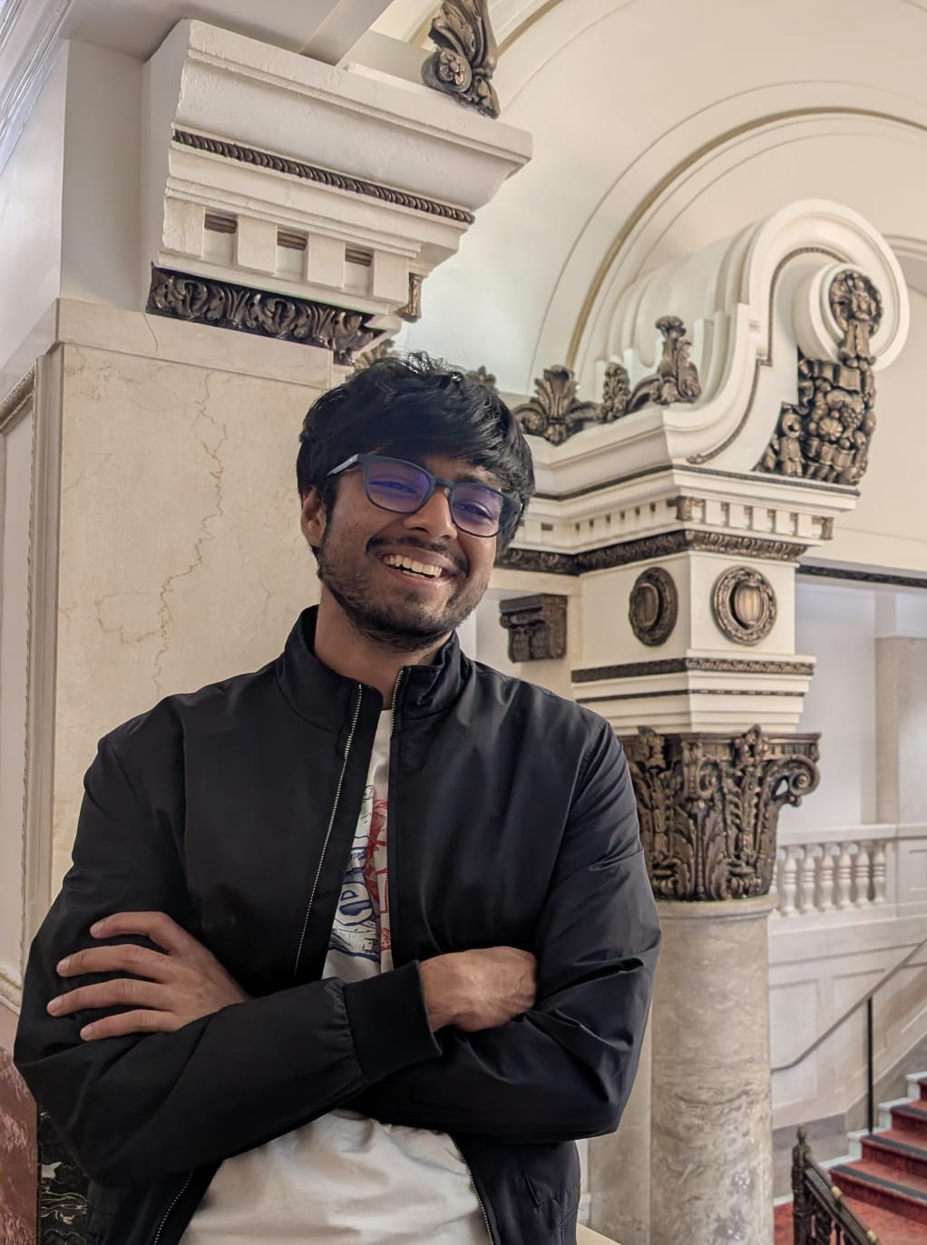 Aditeya Prajapati at a historic building